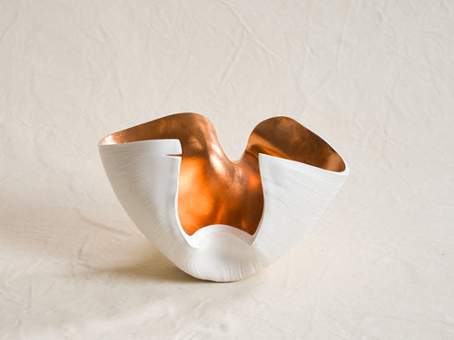 CHRISTINE EYER 'UNTITLED' CAST GYPSUM WITH COPPER L15" x W12.5" x H9"