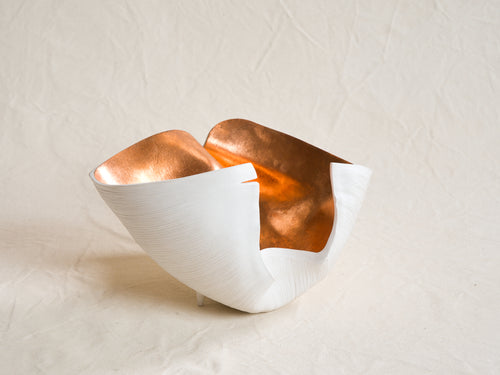 CHRISTINE EYER 'UNTITLED' CAST GYPSUM WITH COPPER L15" x W12.5" x H9"