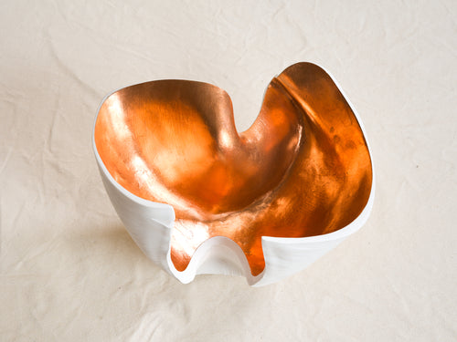 CHRISTINE EYER 'UNTITLED' CAST GYPSUM WITH COPPER L15" x W12.5" x H9"