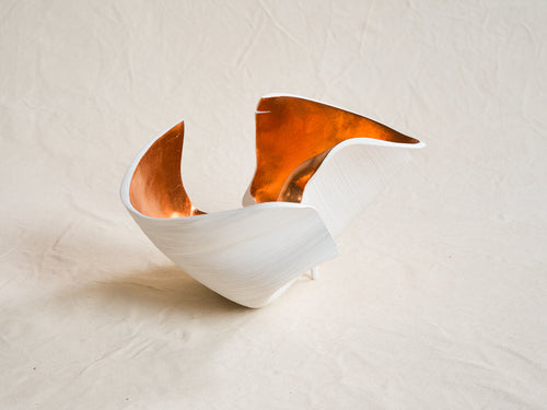 CHRISTINE EYER 'UNTITLED' CAST GYPSUM WITH COPPER L15" x W12.5" x H9"