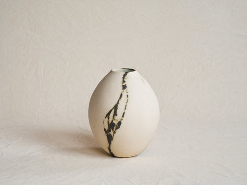 KATAYONE ADELI STAINED RAW SERIES II NO.2 OVAL VESSEL Ø9" x H14"