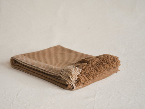 ALONPI KIRA CASHMERE THROW / TAUPE W71" x L53"
