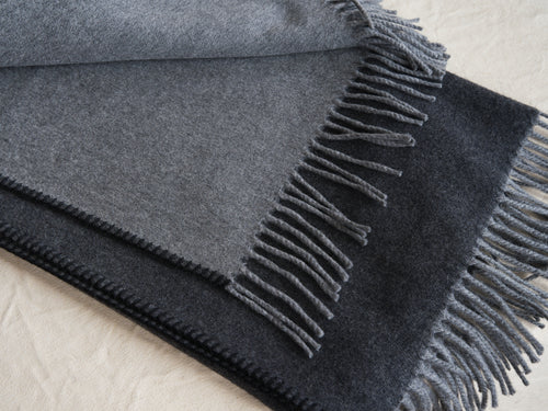 ALONPI MELROSE CASHMERE THROW / STEEL GREY L55" x W75"