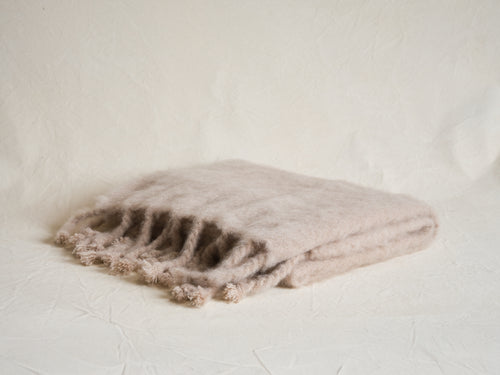 LENA REWELL MOHAIR THROW / BLUSH #307 51" X 71"