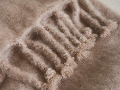 LENA REWELL MOHAIR THROW / BLUSH #307 51" X 71"