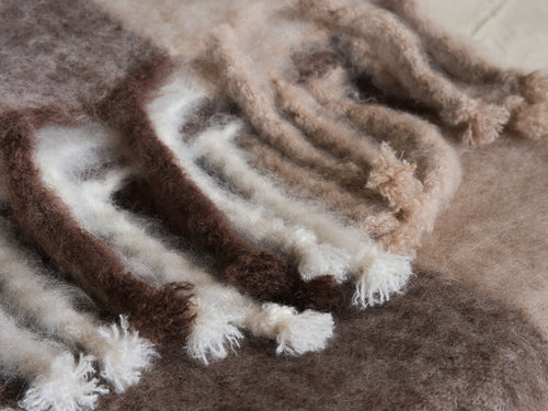 LENA REWELL MOHAIR THROW / CHOKO 51” X 71"