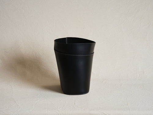 OSCAR MASCHERA ROBIN MEDIUM LEATHER BASKET / BLACK W12.2" x D12.2" x H14.6"