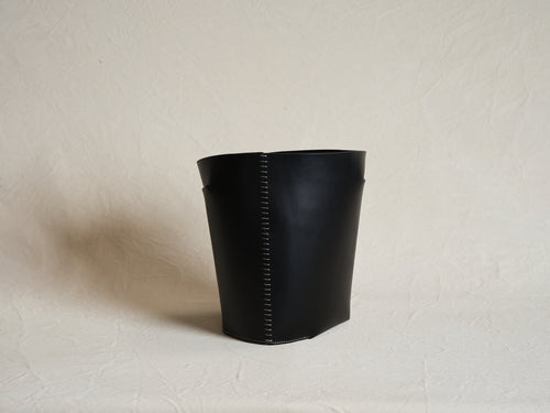 OSCAR MASCHERA ROBIN MEDIUM LEATHER BASKET / BLACK W12.2" x D12.2" x H14.6"