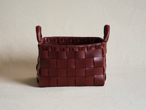 OSCAR MASCHERA CASTAGNO WOVEN BASKET MEDIUM / WINE L15.75 x W11.8" x H9.84"
