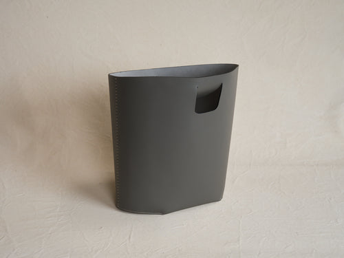 OSCAR MASCHERA PIERO LARGE LEATHER BASKET / GREY Ø18.5” x H18"