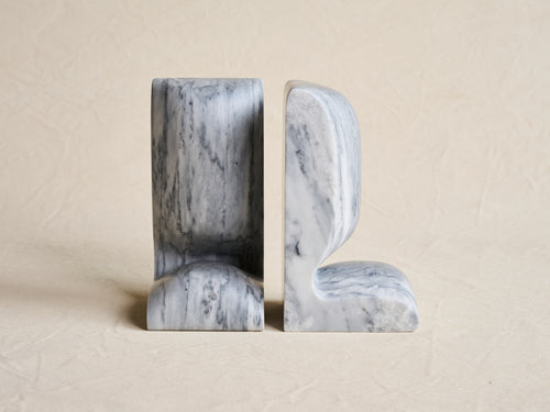 COLLECTION PARTICULIÈRE CHRISTOPHE DELCOURT SLO BOOKENDS / WHITE ACQUATICO H10" x W5.5" x D4.75"