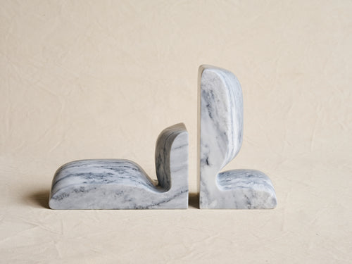 COLLECTION PARTICULIÈRE CHRISTOPHE DELCOURT SLO BOOKENDS / WHITE ACQUATICO H10" x W5.5" x D4.75"