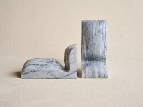 COLLECTION PARTICULIÈRE CHRISTOPHE DELCOURT SLO BOOKENDS / WHITE ACQUATICO H10" x W5.5" x D4.75"