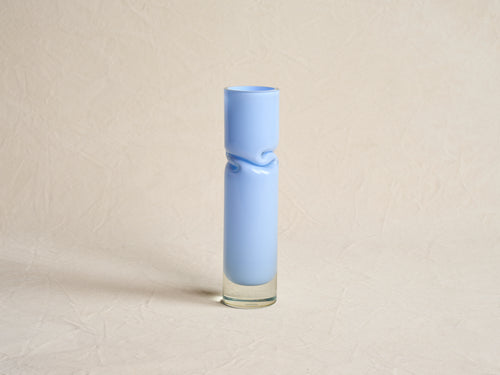 AVRAM RUSU STUDIO CRUSHED VASE MEDIUM / LIGHT BLUE Ø4" x 14"H