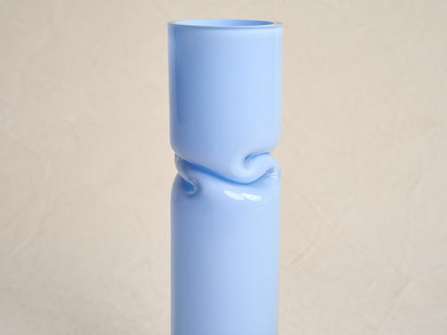 AVRAM RUSU STUDIO CRUSHED VASE MEDIUM / LIGHT BLUE Ø4" x 14"H