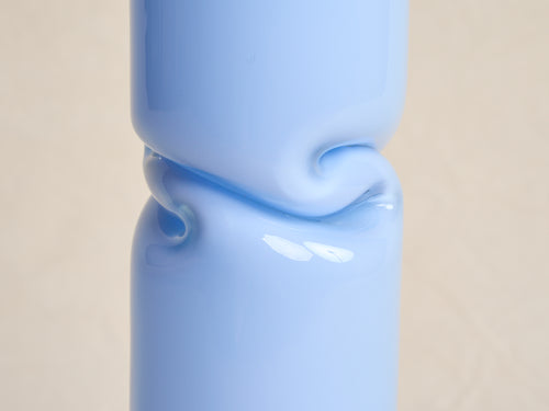 AVRAM RUSU STUDIO CRUSHED VASE MEDIUM / LIGHT BLUE Ø4" x 14"H