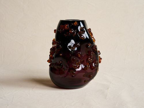 ALEXA LIXFELD STARDUST VASE / AMETHYST & AMBER 10.2" x 8.7" x 11.4"