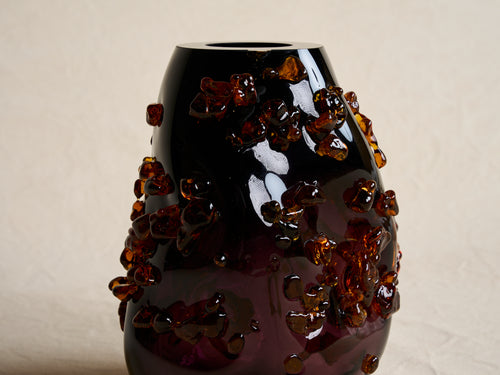 ALEXA LIXFELD STARDUST VASE / AMETHYST & AMBER 10.2" x 8.7" x 11.4"