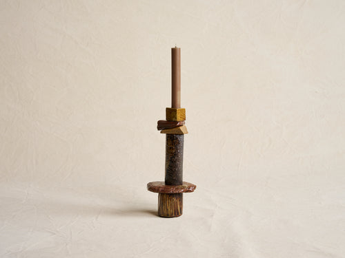 PASCALE RISBOURG CERAMIC CANDLE STICK / NINA H12.25" x W5.5" x D3.25"