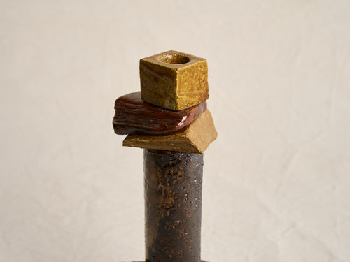 PASCALE RISBOURG CERAMIC CANDLE STICK / NINA H12.25" x W5.5" x D3.25"