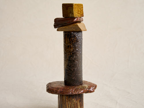 PASCALE RISBOURG CERAMIC CANDLE STICK / NINA H12.25" x W5.5" x D3.25"