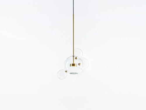 GIOPATO & COOMBES BOLLE TRANSPARENT 4 SMALL PENDANT Ø14" x H27.5"