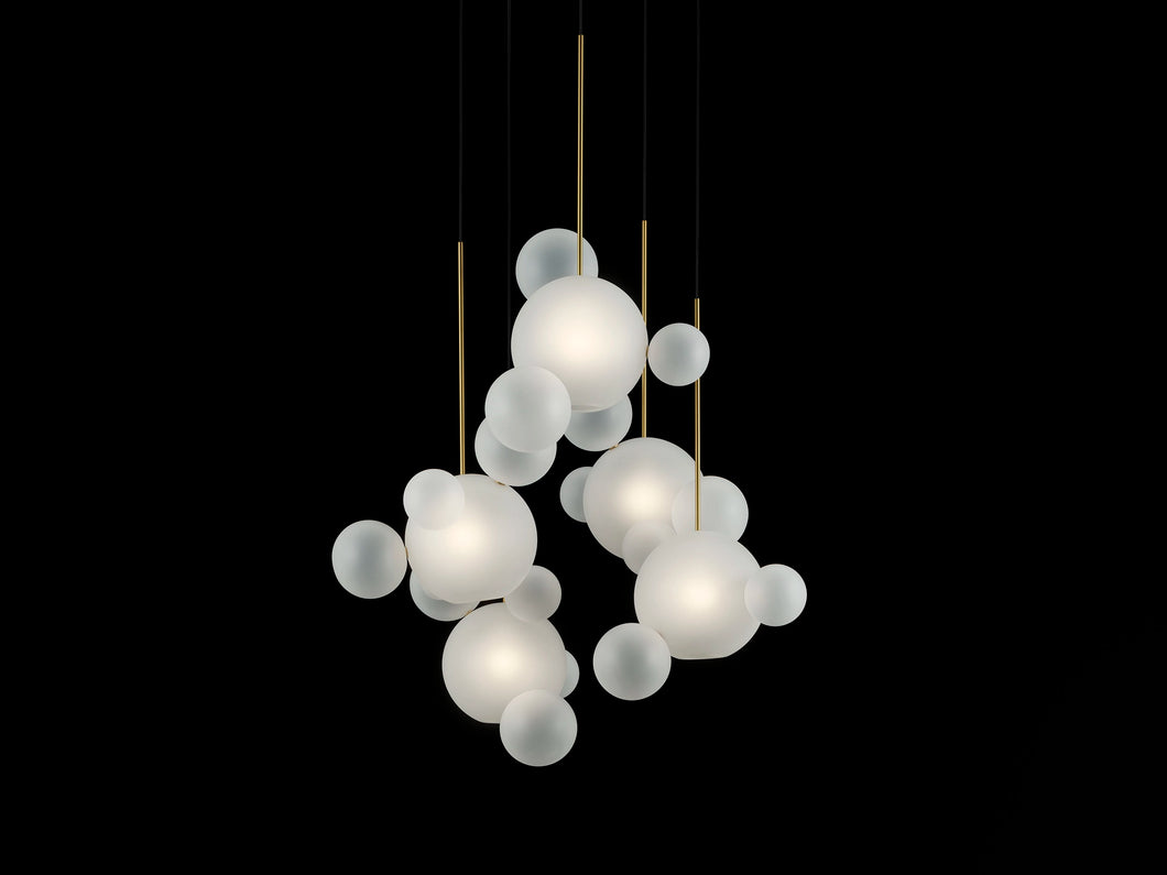 GIOPATO & COOMBES BOLLE FROSTED 24 CIRCULAR CHANDELIER Ø35.5