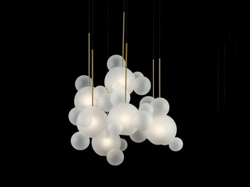 GIOPATO & COOMBES BOLLE FROSTED 34 CIRCULAR CHANDELIER Ø41.5" x H51"