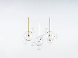 Load image into Gallery viewer, GIOPATO &amp; COOMBES BOLLE TRANSPARENT 14 LINEAR CHANDELIER W40&quot; x D18&quot; x H38&quot;
