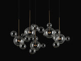 Load image into Gallery viewer, GIOPATO &amp; COOMBES BOLLE TRANSPARENT ZIGZAG CHANDELIER 24 BUBBLES W55&quot; x D23.5&quot; x H41&quot;
