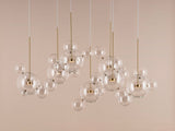 Load image into Gallery viewer, GIOPATO &amp; COOMBES BOLLE TRANSPARENT ZIGZAG CHANDELIER 34 BUBBLES W67&quot; x D27.5 x H45.5&quot;
