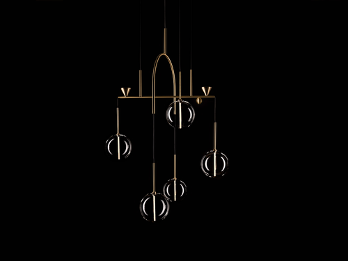 GIOPATO & COOMBES DEWDROPS 5 CHANDELIER W29" x H45" x D20