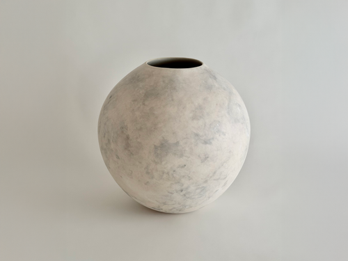 KATAYONE ADELI STAINED MOON VESSEL / GREY AND WHITE H14" x D10"