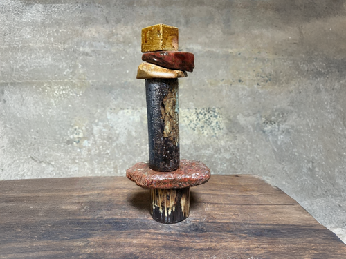 PASCALE RISBOURG CERAMIC CANDLE STICK / NINA H12.25" x W5.5" x D3.25"