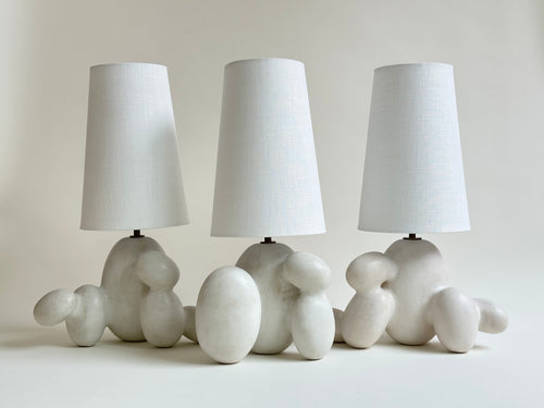 LISA VISCARDI SAXA LAMP NO.09 / WHITEWASH W15" x D7" x H21"