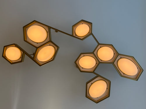 WRINKLE JELLY SUSPENSION CHANDELIER / 8 BOWLS L71" x W42"