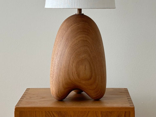 LISA VISCARDI TRIPED LAMP / OAK W6.5” x D6.5” x H23”