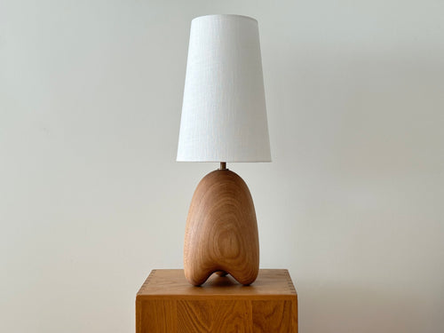 LISA VISCARDI TRIPED LAMP / OAK W6.5” x D6.5” x H23”