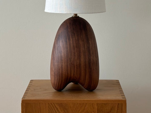 LISA VISCARDI TRIPED LAMP / WALNUT W6.5” x D6.5” x H23”