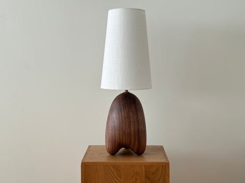 LISA VISCARDI TRIPED LAMP / WALNUT W6.5” x D6.5” x H23”