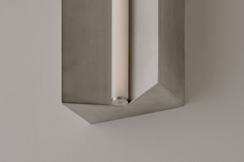 VOLKER HAUG STUDIO ANTON LONGTON ALUMINUM SCONCE W7.1" x H20" x D4"