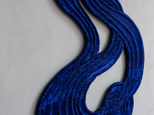 MARIJKE DE COCK SOLO B.06 BEADED WALL ART / BLUE