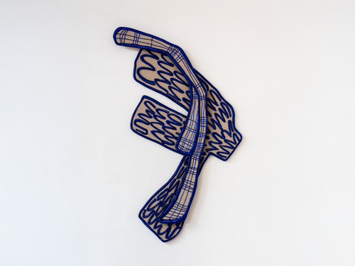 MARIJKE DE COCK COLLAGE IIB BEADED WALL ART / BLUE