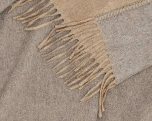 ALONPI MELROSE CASHMERE THROW / GREY BEIGE L55" × W75"