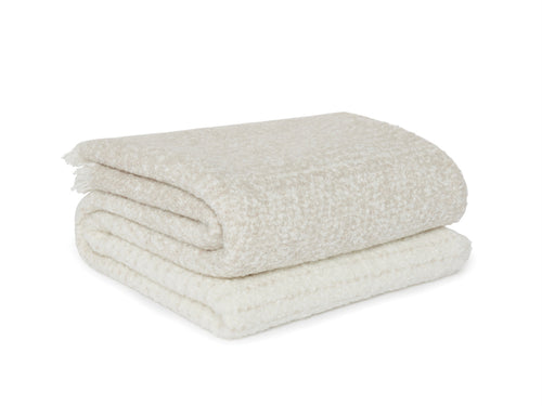ALONPI MOLTRASIO CASHMERE + SILK THROW / ECRU W57" x L78"