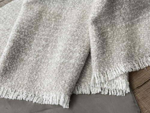 ALONPI MOLTRASIO CASHMERE + SILK THROW / ECRU W57" x L78"
