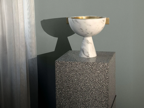 APPARATUS NEO VESSEL / BIANCO ARABESCATO H10.5 x Ø10.5"