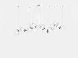 Load image into Gallery viewer, GABRIEL SCOTT WELLES GLASS LONG CHANDELIER 14 L66.5” x D18.9” x H17.55” + drop
