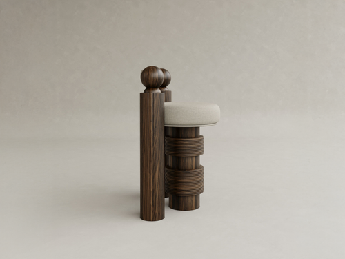 GALERIE NAINOA TORU STOOL 01 W19.75" x D16.25" x H28.25" x SH25.5"