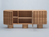 Load image into Gallery viewer, AGNES STUDIO CODICE 3-DOOR CREDENZA L78&quot; x D16.5&quot; x H33&quot;
